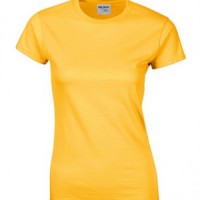 SKT049 golden 024 short sleeved women' s round neck collar t-shirt 76000L good breathable tee shirt tshirts supplier Hong Kong tailor made price front view